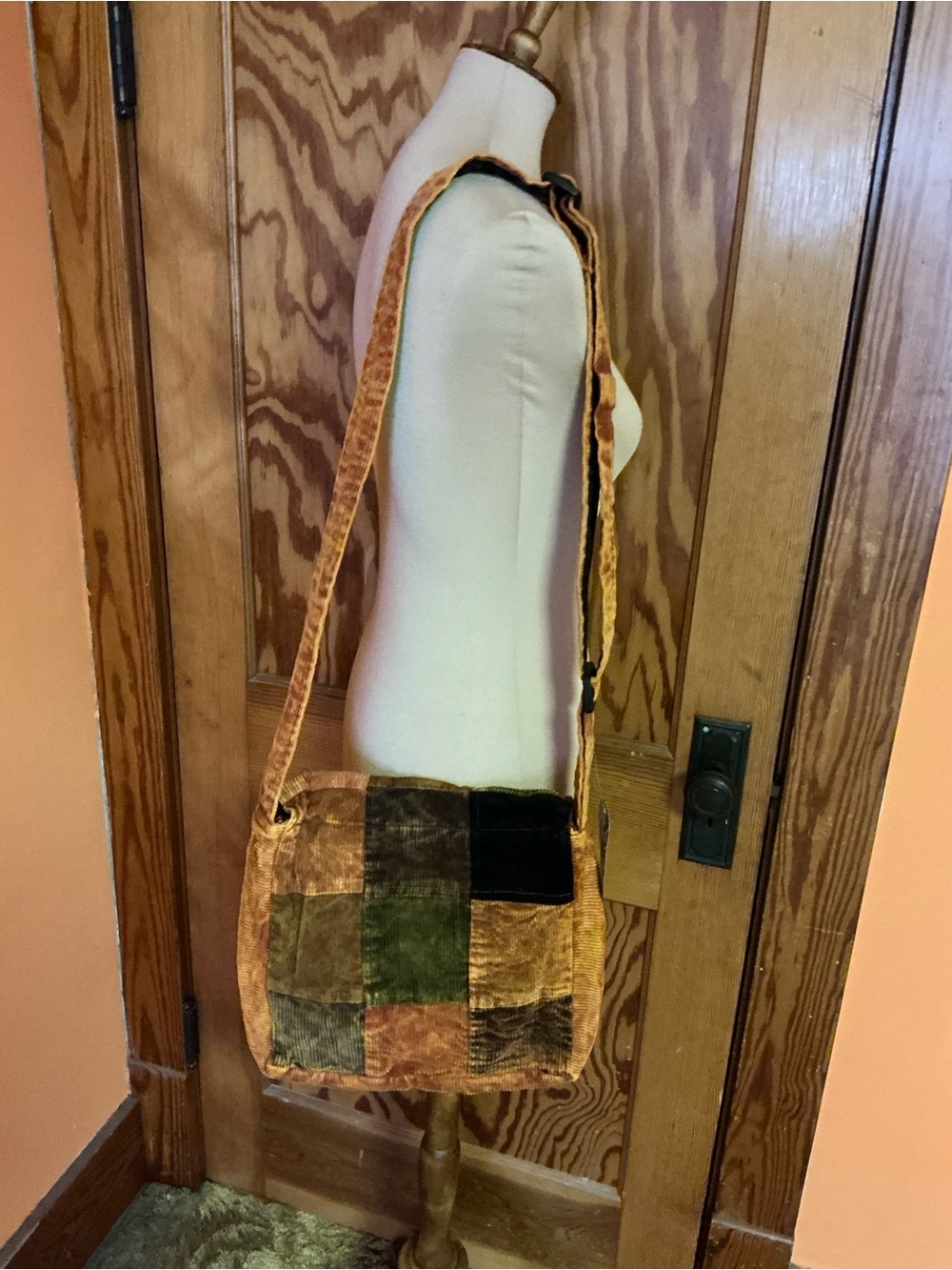 Grateful Dead Stealie Corduroy Patchwork Crossbody Bag Hippie Festival Tote - Picture 3 of 10